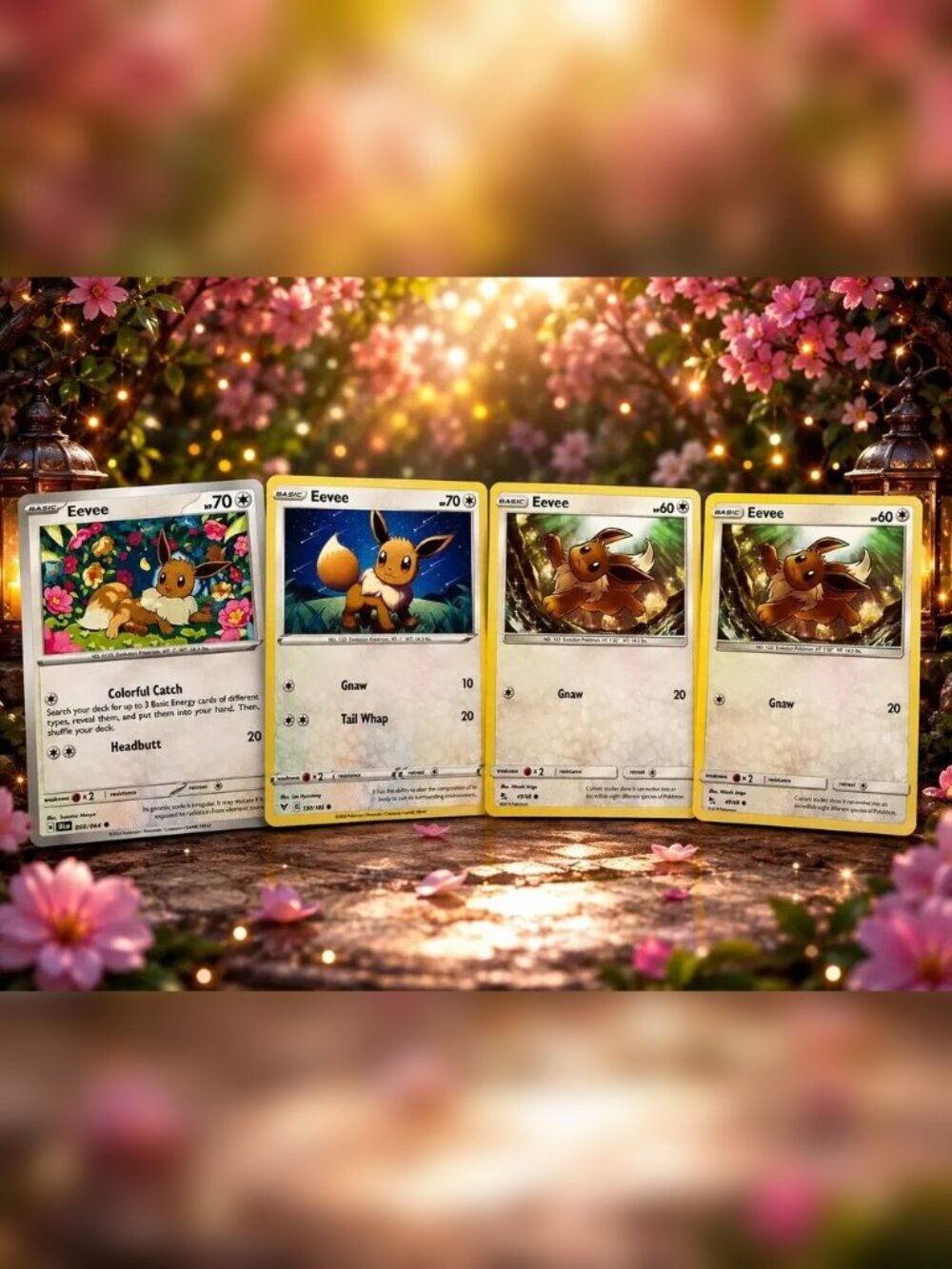 Eevee Pokémon Card Lot of 4 Holo 050/064 130/185 49/68 Hidden Fates NM
